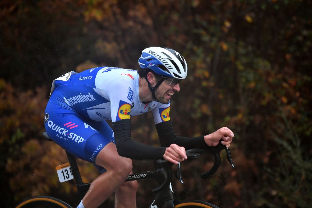 PUEBLA DE SANABRIA SPAIN NOVEMBER 05 Mattia Cattaneo of Italy and Team Deceuninck QuickStep Breakaway during the 75th Tour of Spain 2020 Stage 15 a 2308km stage from Mos to Puebla de Sanabria 924m lavuelta LaVuelta20 La Vuelta on November 05 2020 in Puebla de Sanabria Spain Photo by Justin SetterfieldGetty Images