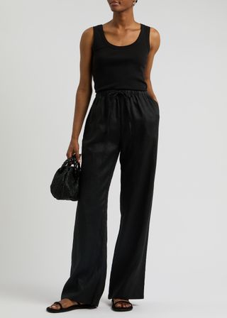 Straight-Leg Linen Trousers