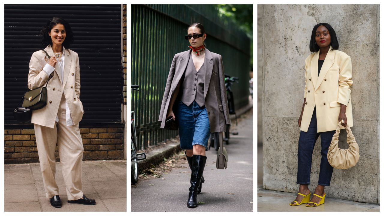 women wearing linen blazers