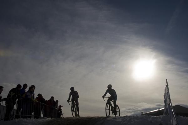 The sun was out but did little to warm riders on a fiercely cold day in Tabor.