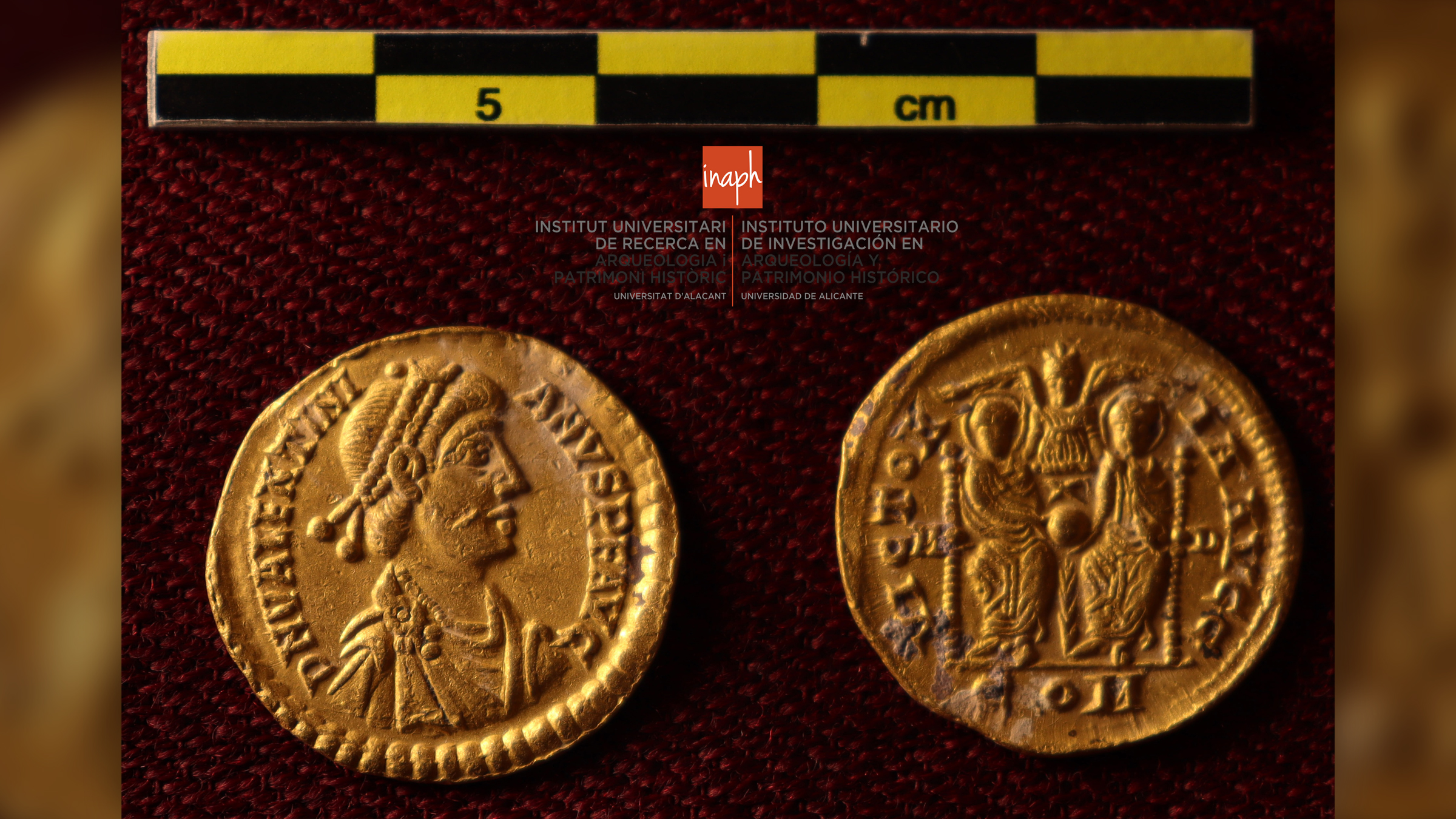 Coins from the underwater hoard buried off the coast of Spain.