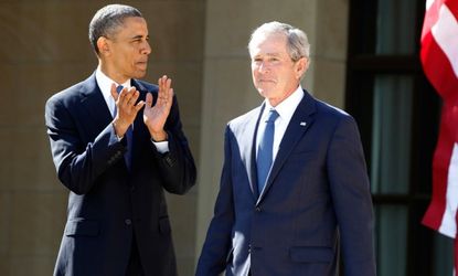 George W. Bush's approval ratings have come a long way since Obama took over.