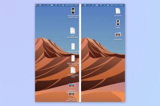 A screenshot showing how to use desktop stacks on Mac