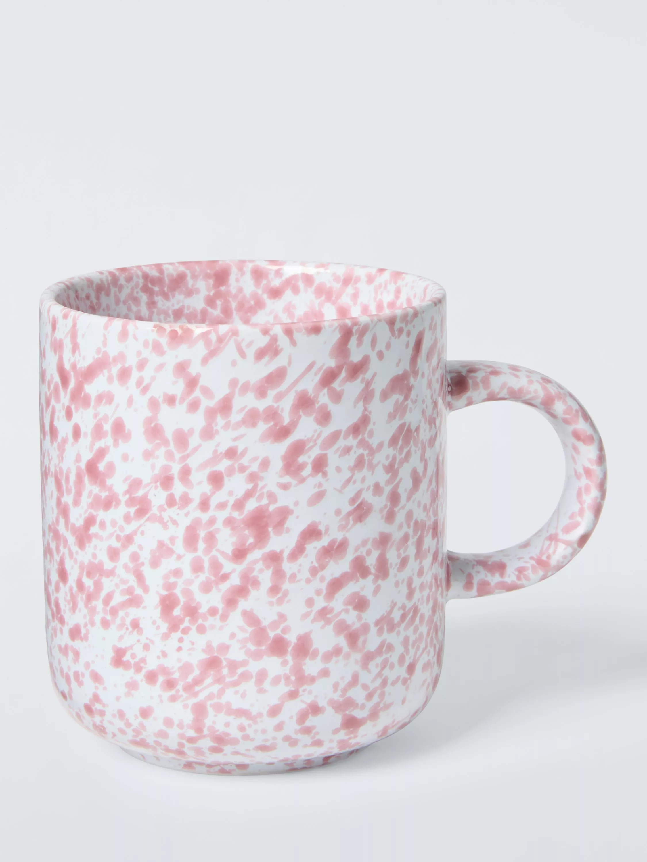 John Lewis Splattered Stoneware Mug, 285ml, Pink