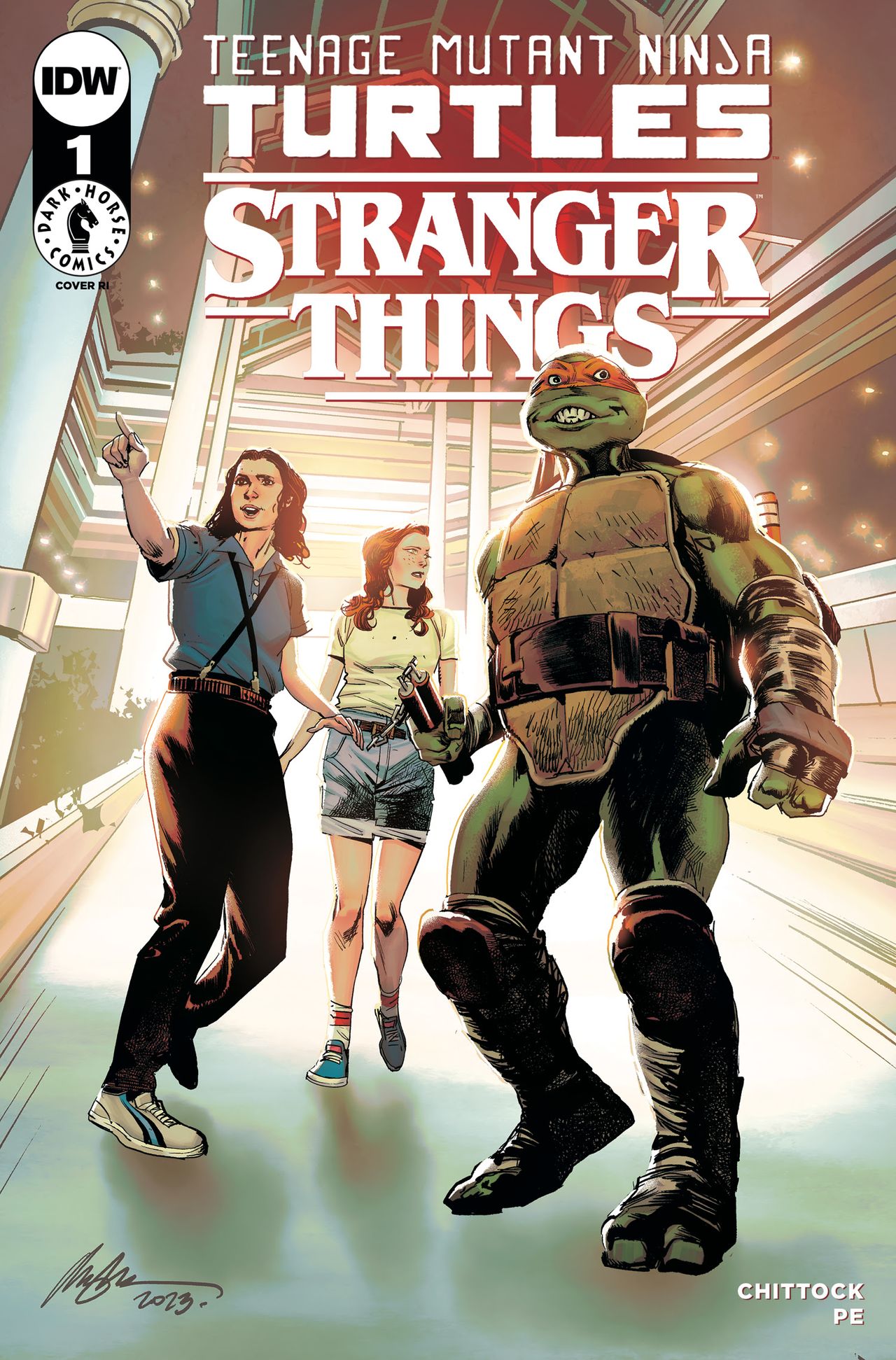 TMNT x Stranger Things #1 cover art