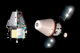 Artist renderings of Russia's Federatsiya next-generation crew spacecraft.