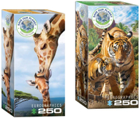 Eurographics 250 Piece African Animal Puzzle Set - Tiger and Giraffe Jigsaw Puzzles