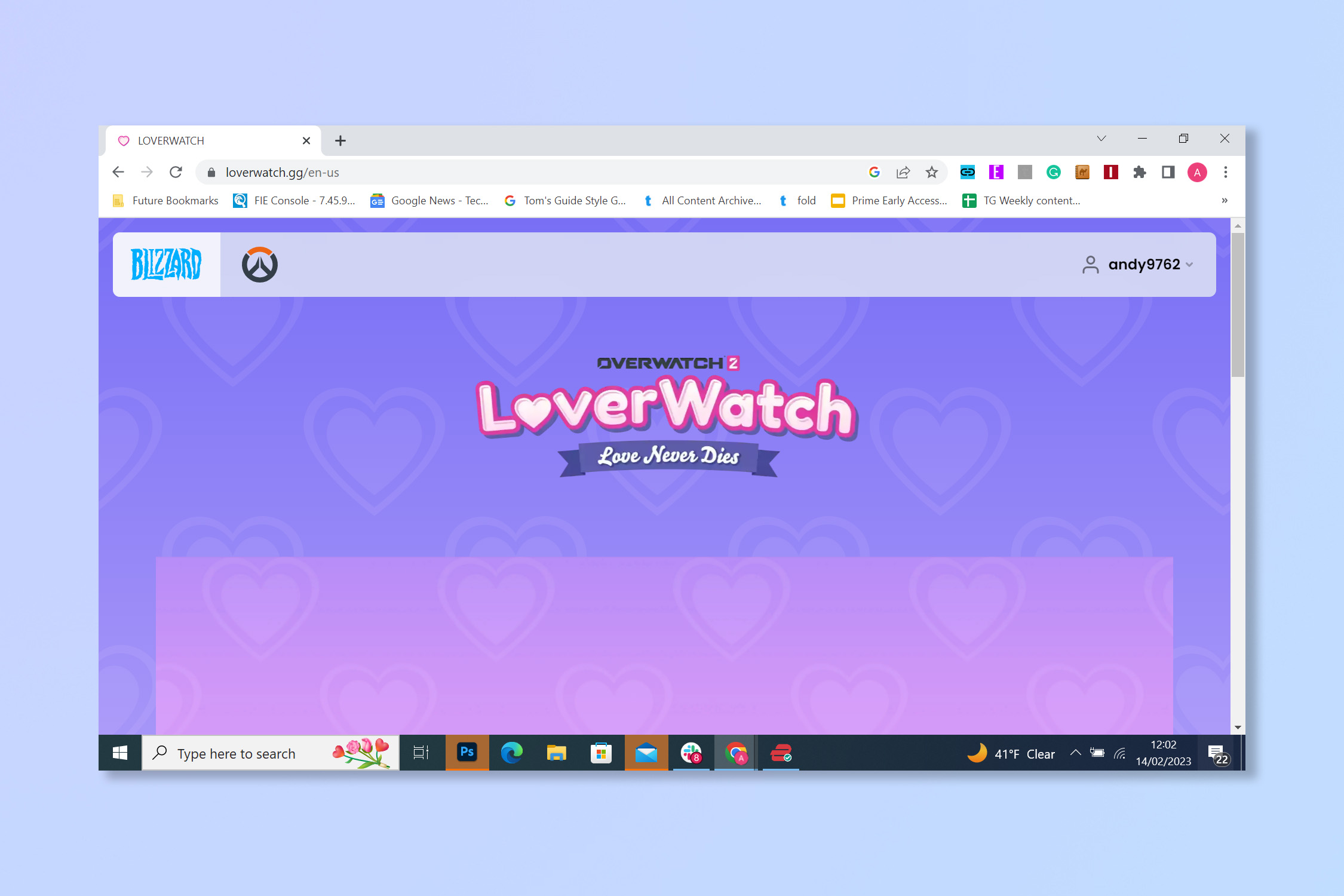 Веб-страница Loverwatch