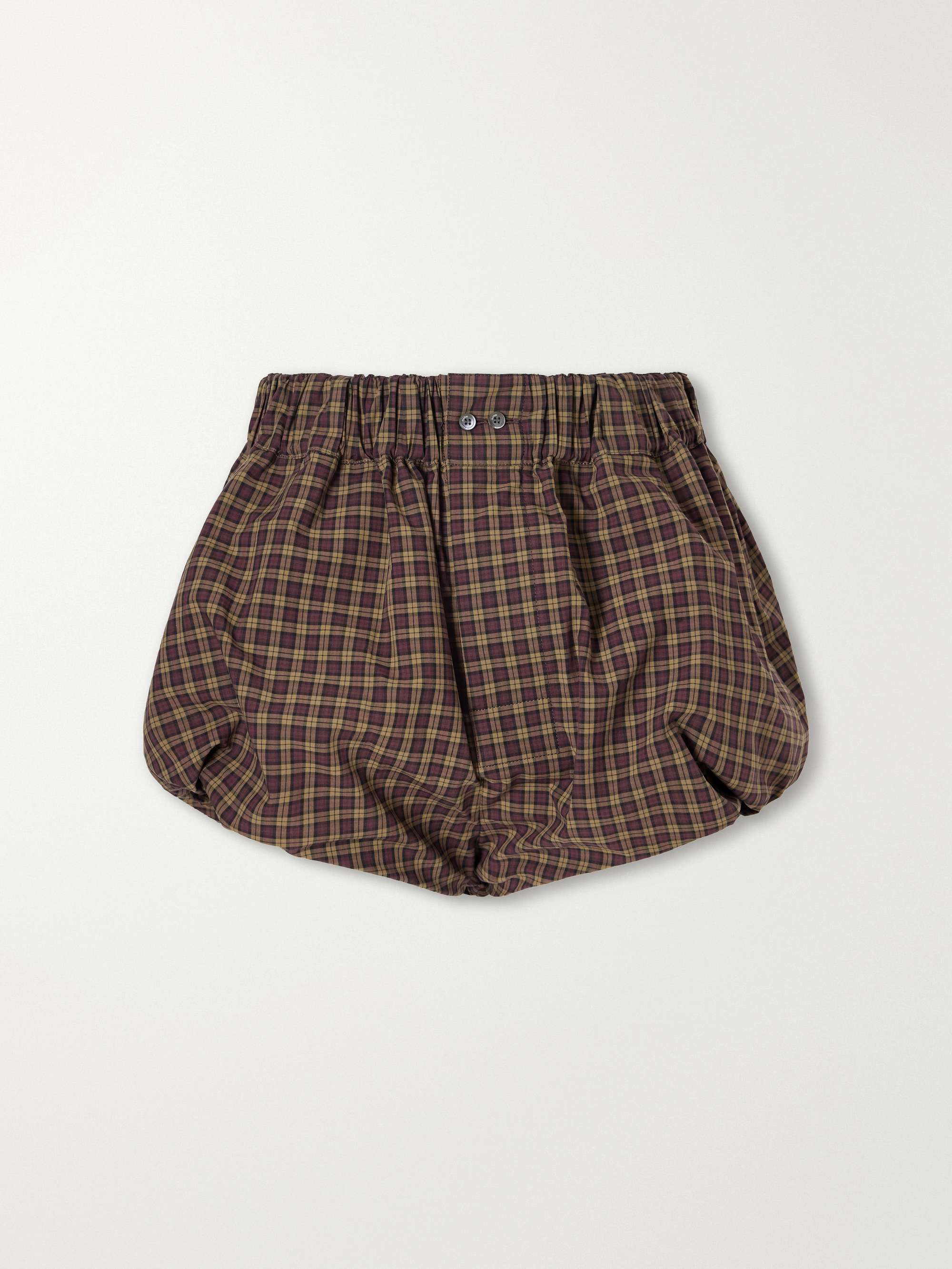 Checked Cotton Mini Shorts