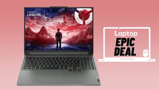 Lenovo Legion Slim 5 Gen 9 gaming laptop against pink gradient background