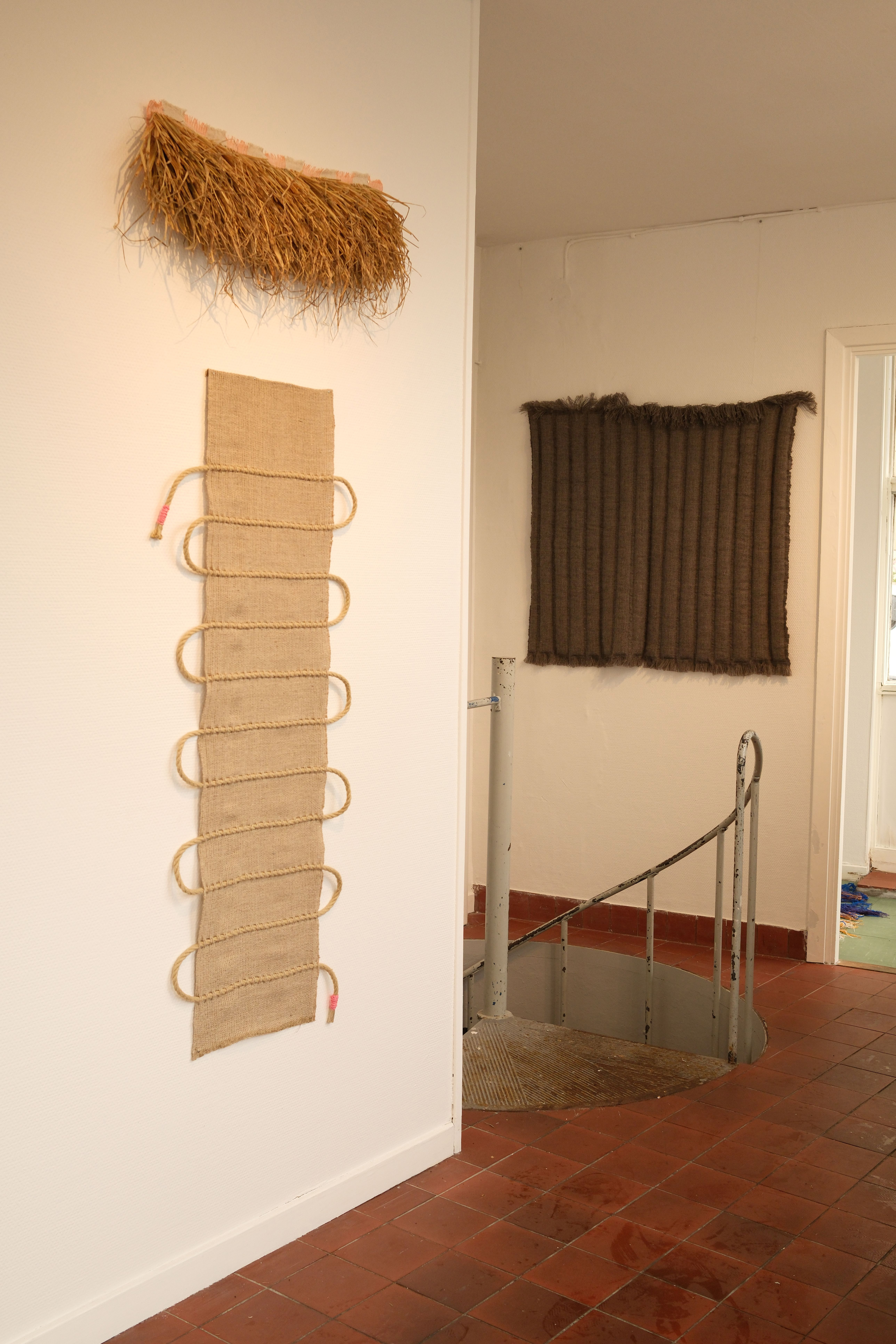 Woven pieces from Linn Karlsson and Sophie Toresson within the converted petrol station turned exhibition space, Tanken_Photograph by Fredrik Pekkarinen