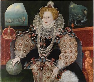 The Elizabeth I Armada Portrait, photographed after conservation was completed by Tina Warner/Jon Stokes. ©National Maritime Museum, Greenwich, London