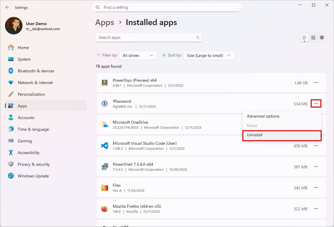 Windows 11 uninstall apps to lower RAM usage