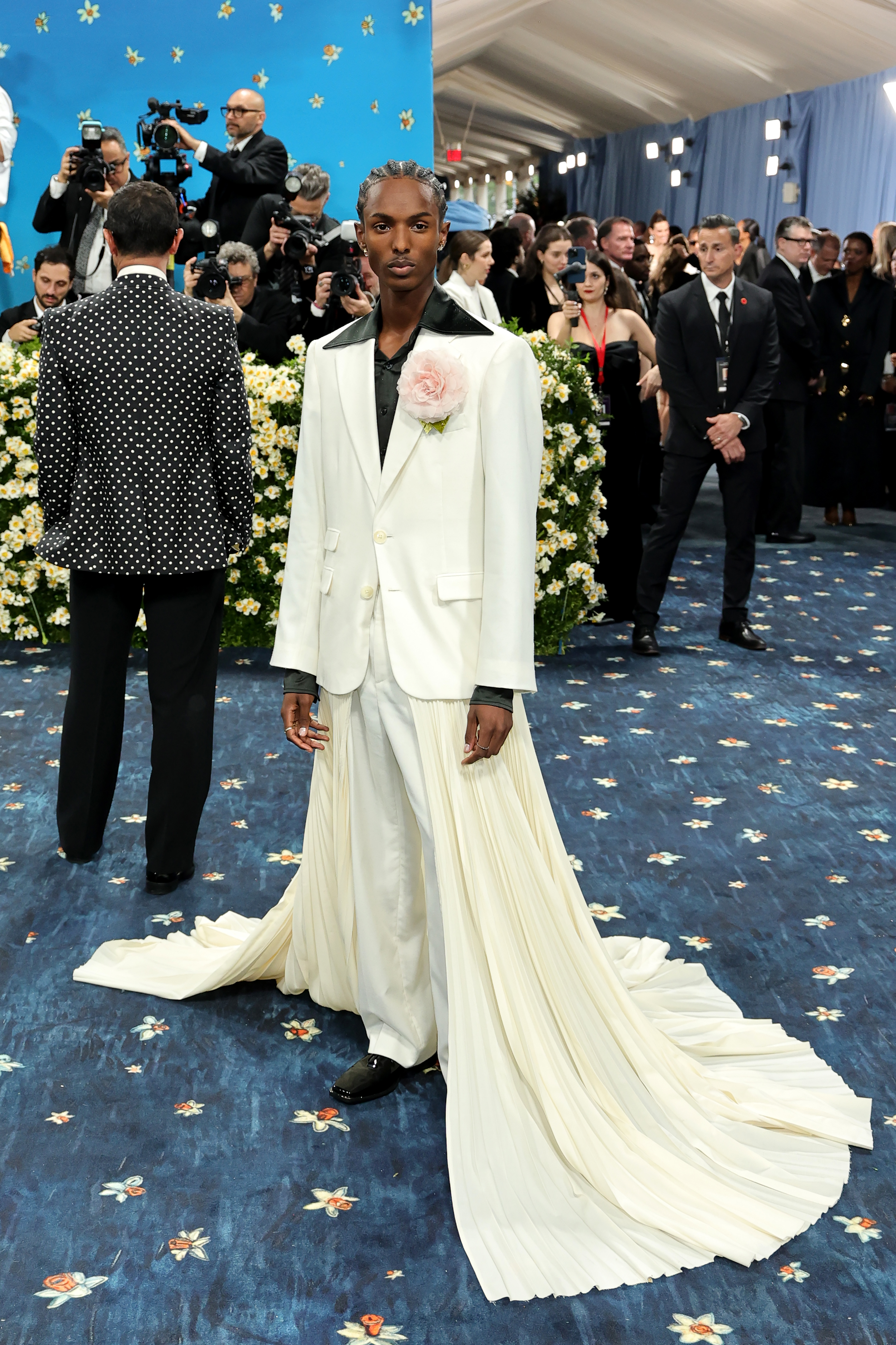 Christian Latchman attends the 2025 Met Gala Celebrating "Superfine: Tailoring Black Style" at Metropolitan Museum of Art on May 05, 2025 in New York City. (Photo by Savion Washington/Getty Images)