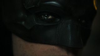 Robert Pattinson as Batman in cowl