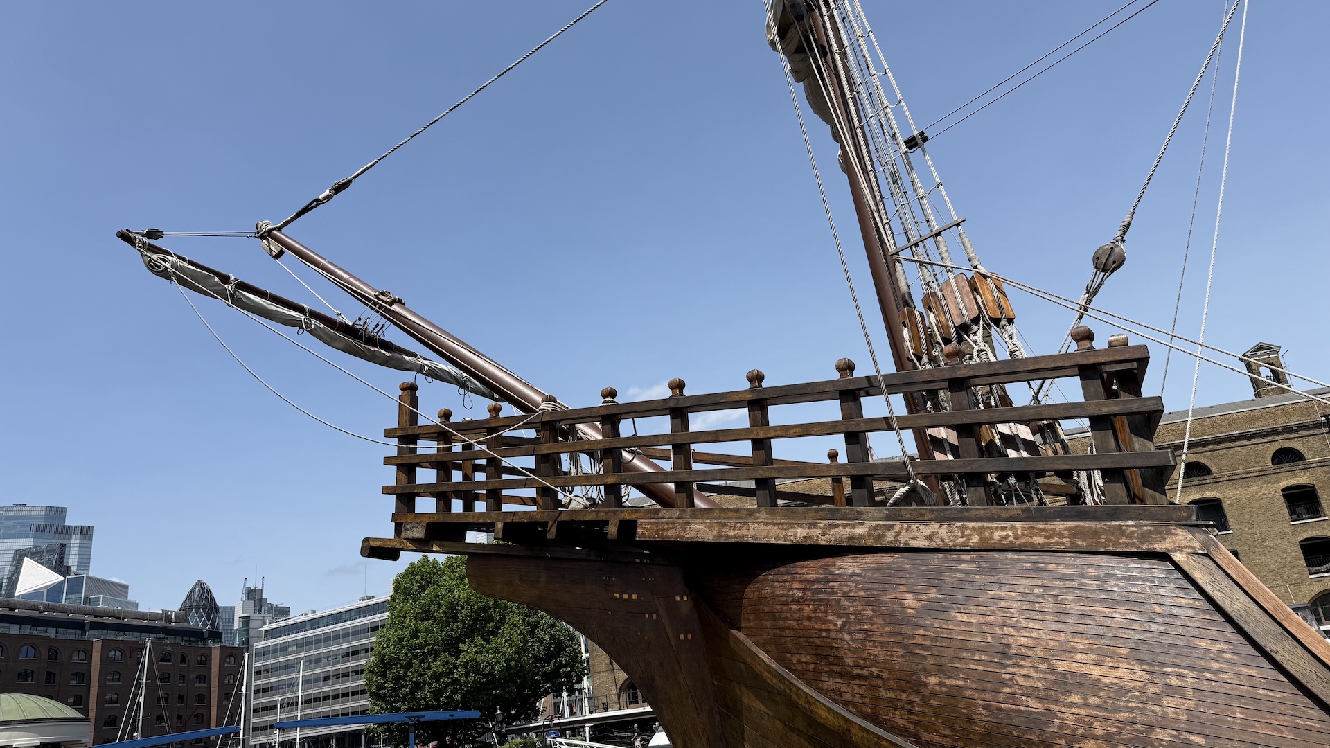 Aboard a replica of the Nao Santa Maria