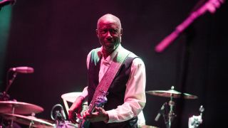 Jerry Jemmott performs live at the premiere of "Jaco" at The Theater at The Ace Hotel on November 22, 2015 in Los Angeles, California.