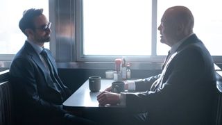 Charlie Cox and Vincent D'Onofiro as Matt Murdock and Kingpin in Daredevil Born Again