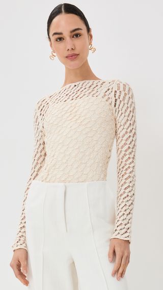 Lace Boat Neck Top