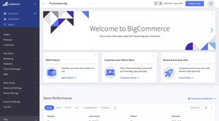 Interface of BigCommerce, one of the best ecommerce websites builders