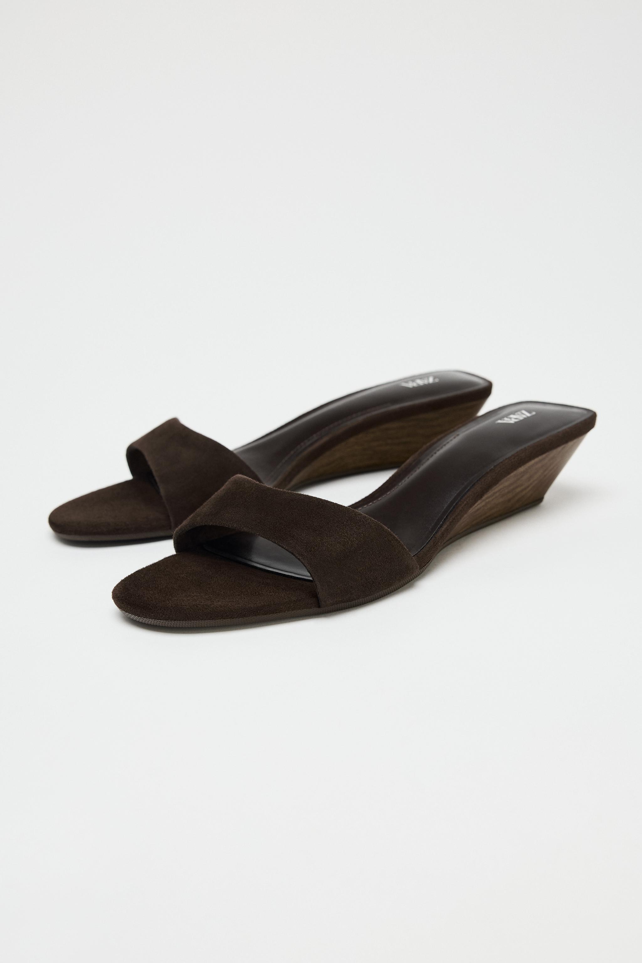 Suede Wedge Sandals