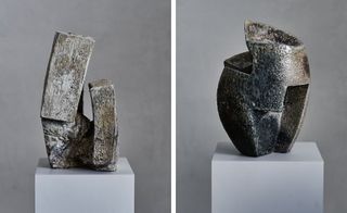 different sculptures on left and right