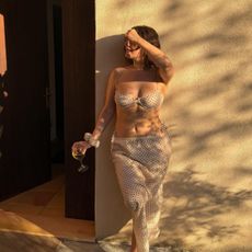 An image of @emmahoareau wearing one of the biggest bikini colour trends.