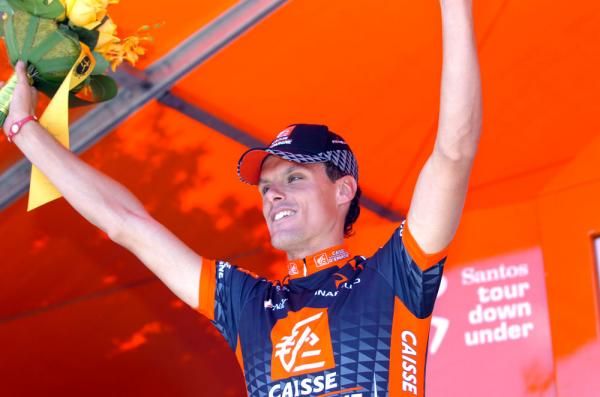 Luis Leon Sanchez (Caisse d'Epargne) on the 2010 Tour Down Under podium