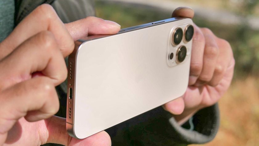 Closeup of iPhone 16 Pro Max Camera Control button.