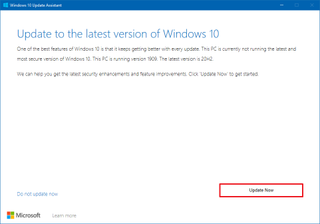 Windows 10 version 21H1 Update Assistant