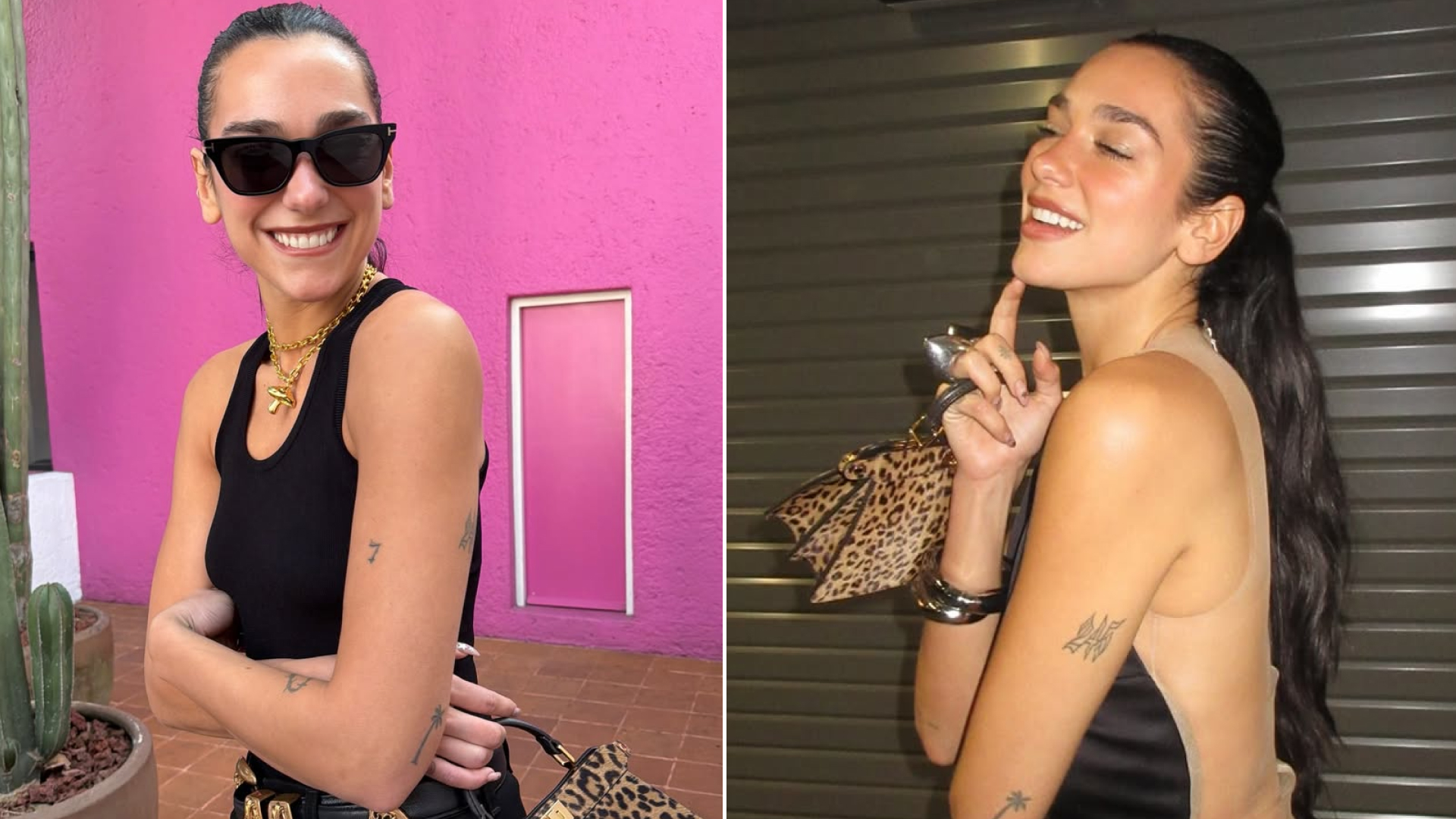 Dua Lipa with her Fendi Peekaboo ISeeU Petite Bag