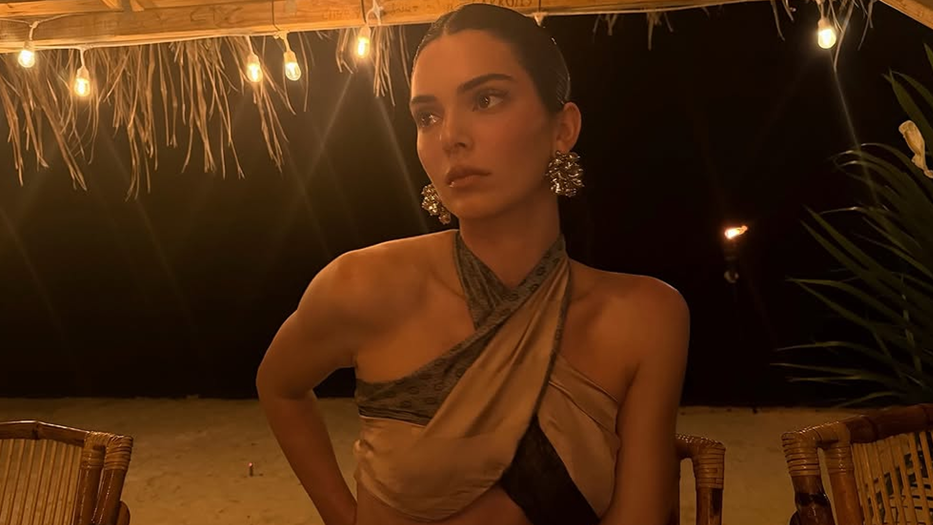 Kendall Jenner celebrated her 30th birthday in a satin skirt set from Dries Van Noten