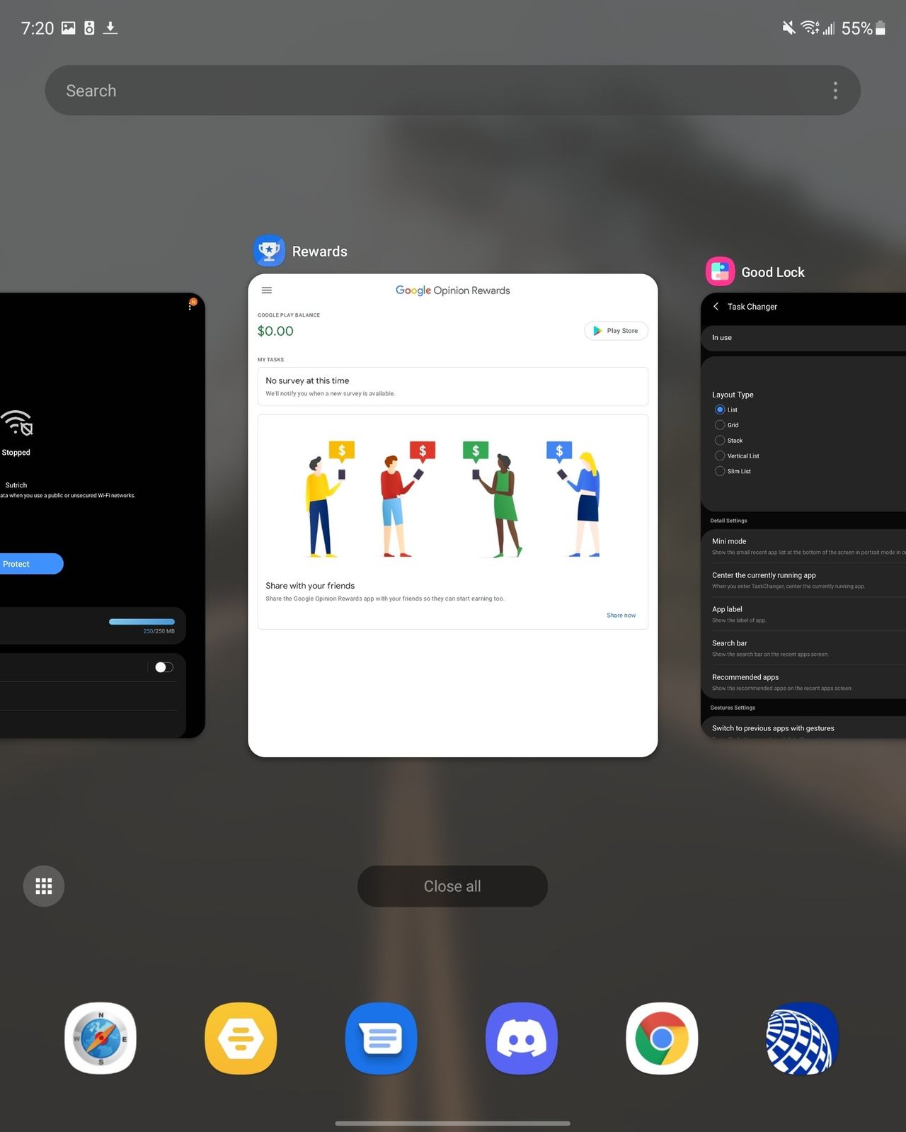 Galaxy Z Fold 3 Screenshot Multitask Tiles