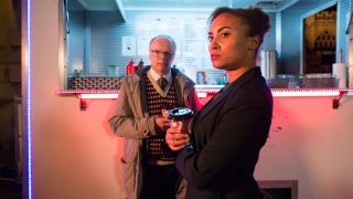 DS Dodds (played by Jason Watkins) and DCI Lauren McDonald (Tala Gouveia) taking break between solving crimes on McDonald &amp; Dodds