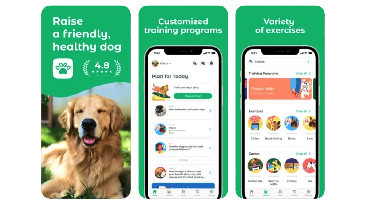 Dogo Dog Training &amp; Clicker App Store screenshots