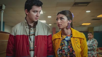 Asa Butterfield and Mimi Keene in Sex Education season 3