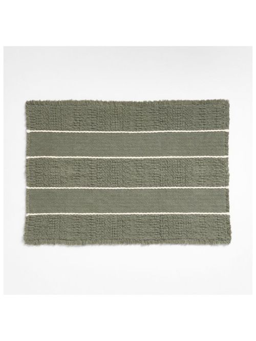 Jacquard Stripe Shadow Sage and Undyed Bath Mat 24"x36"