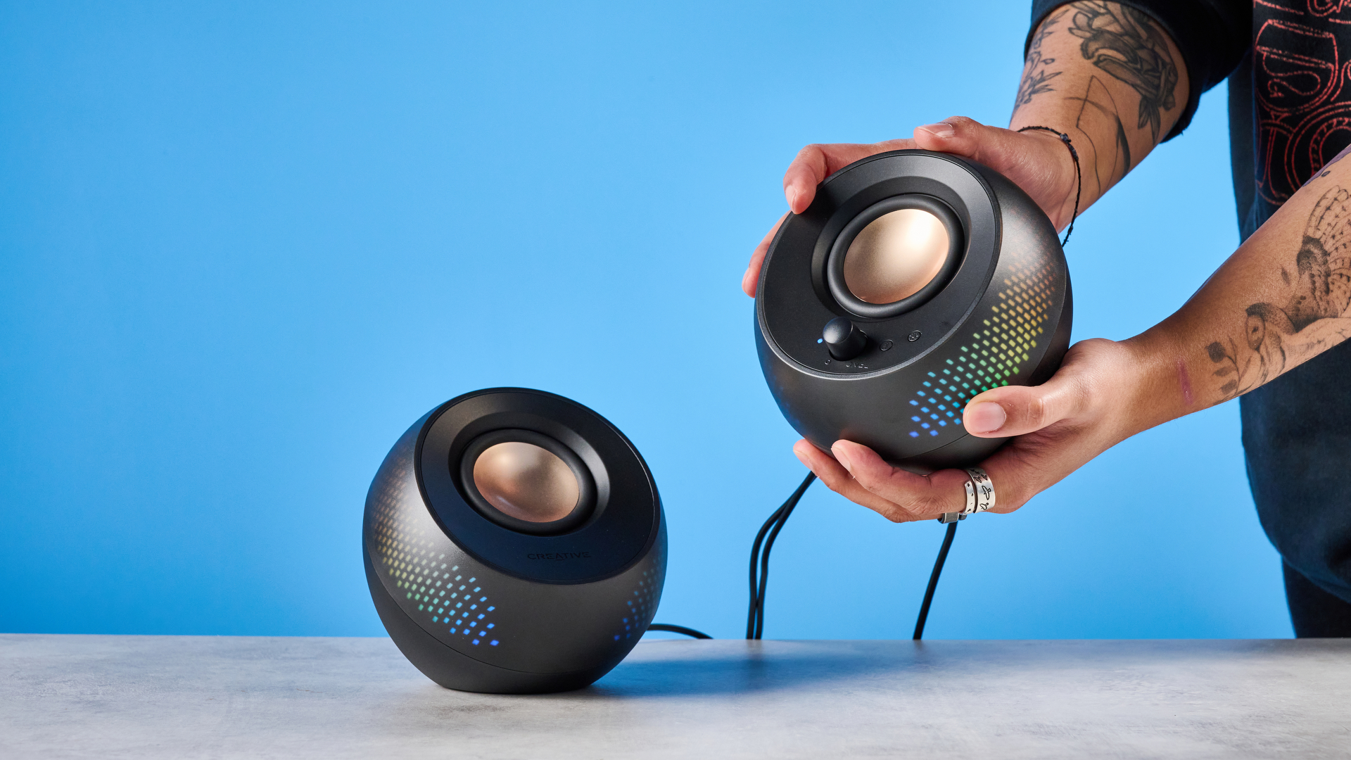 Black Creative Pebble X Plus computer speakers