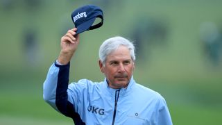 Fred Couples acknowledges the crowd at the 2023 Masters