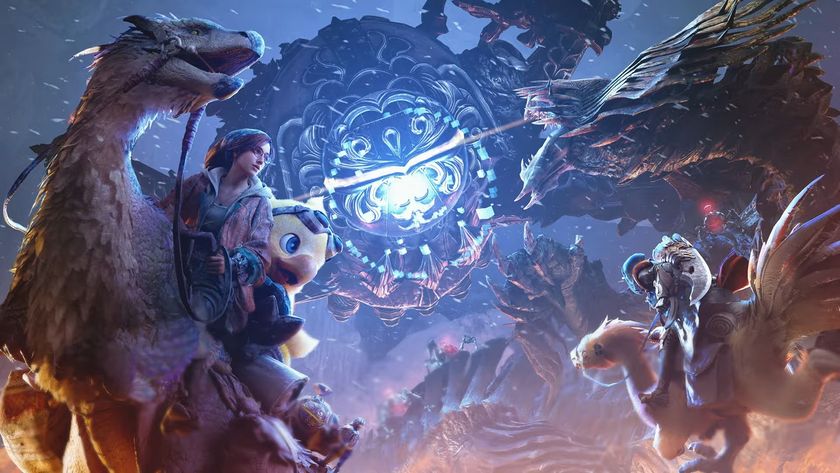 Promotional screenshot of Monster Hunter Wilds&#039; Final Fantasy XIV crossover