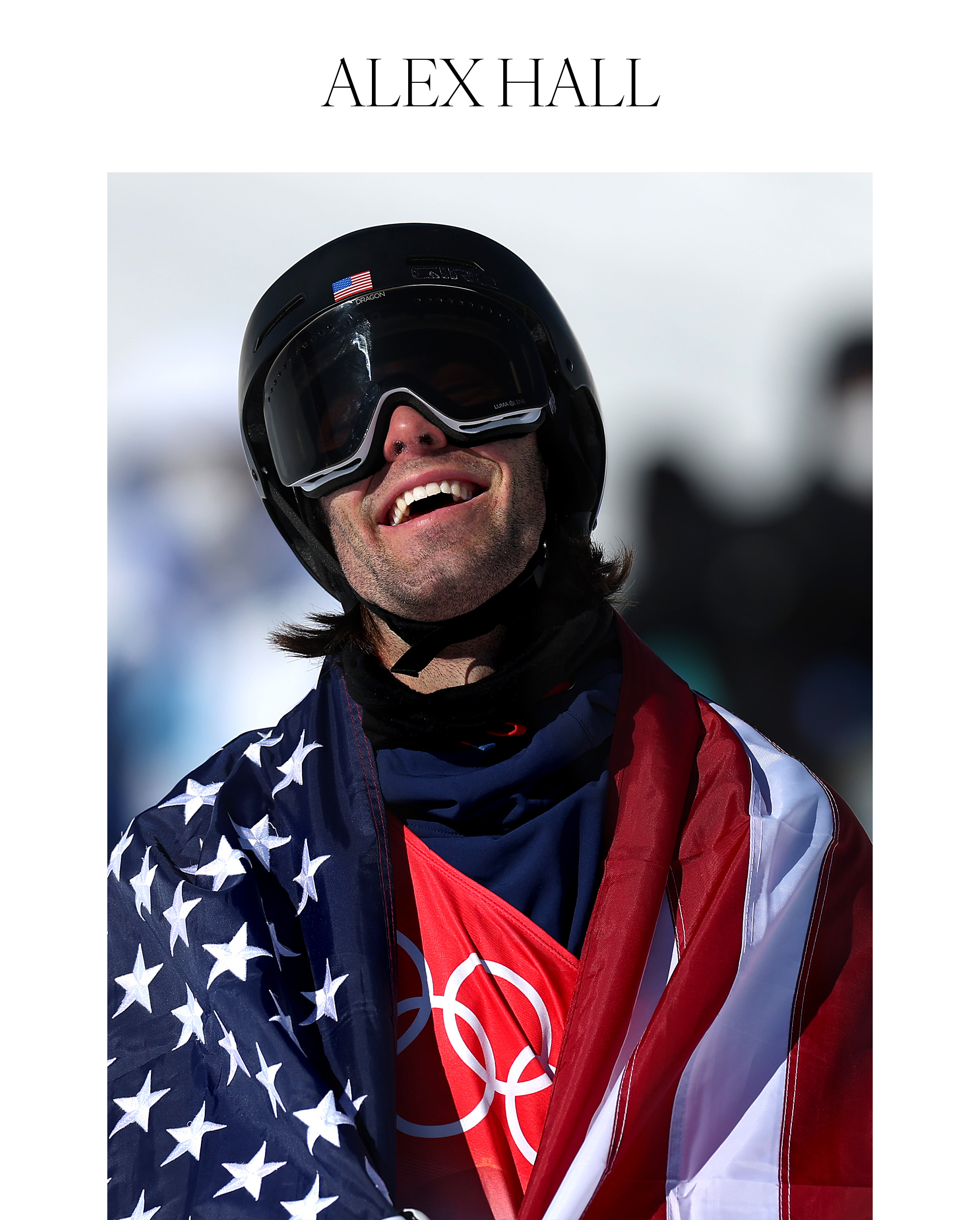 Gold medallist Alexander Hall of Team United States reacts during the Men's Freestyle Skiing Freeski Slopestyle Final on Day 12 of the Beijing 2022 Winter Olympics at Genting Snow Park on February 16, 2022 in Zhangjiakou, China.