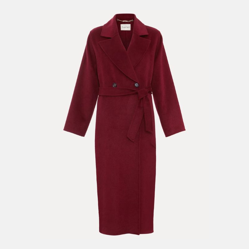 A burgundy wool coat by Phase Eight