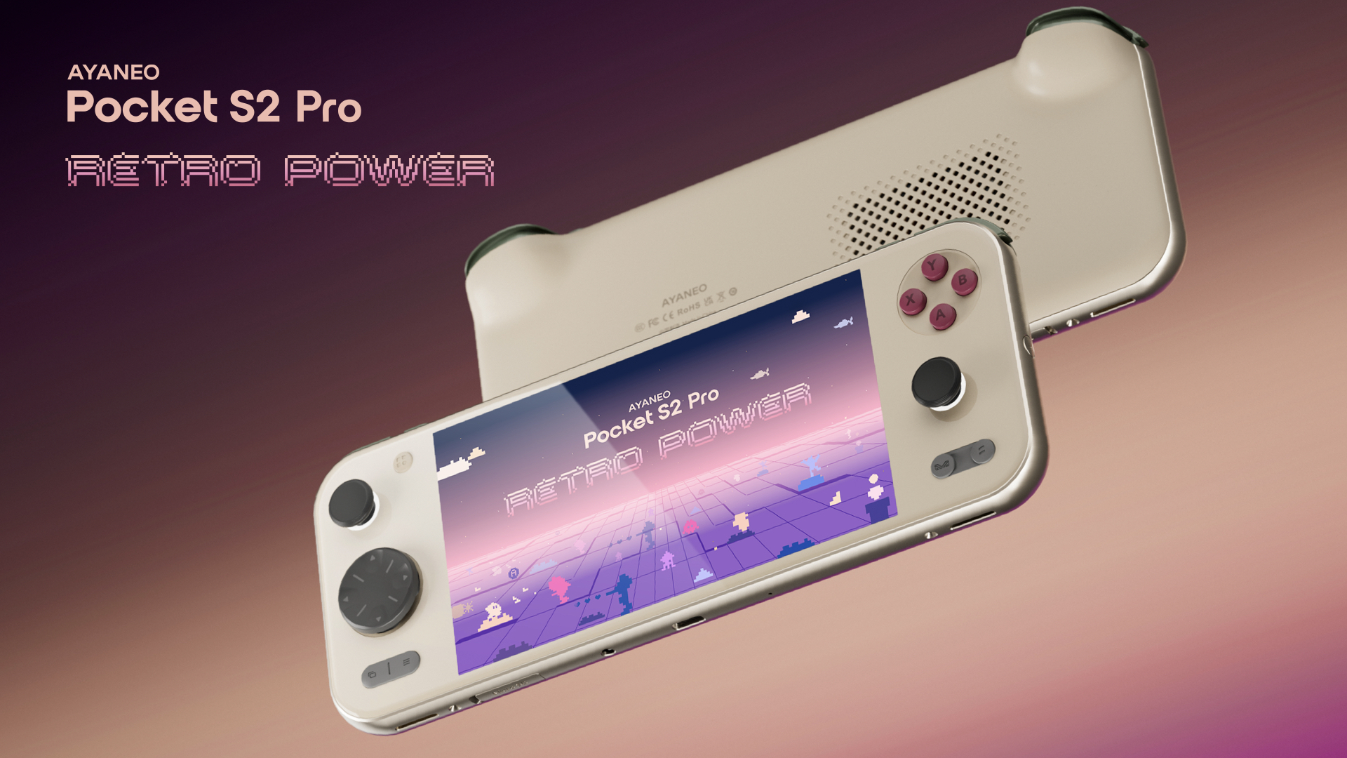 AYANEO Pocket S2 Pro Retro Power press render