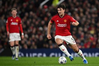 Harry Maguire in action for Manchester United against FC Copenhagen.
