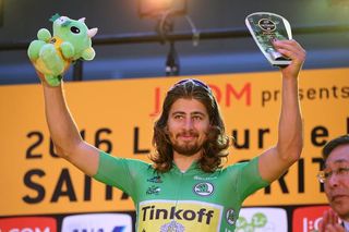 Peter Sagan collects his prizes