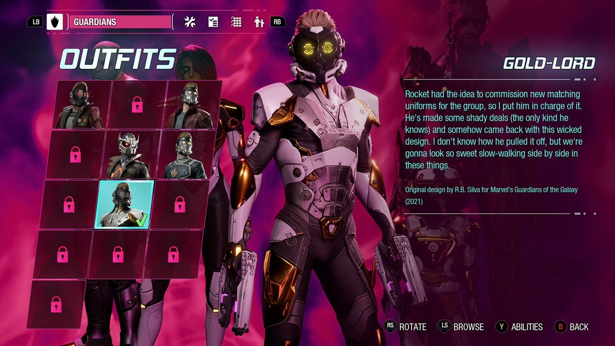 How to unlock all the outfits in Marvel's Guardians of the Galaxy ...