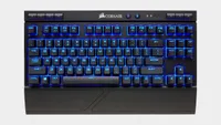 Corsair K63 Wireless front angle on grey