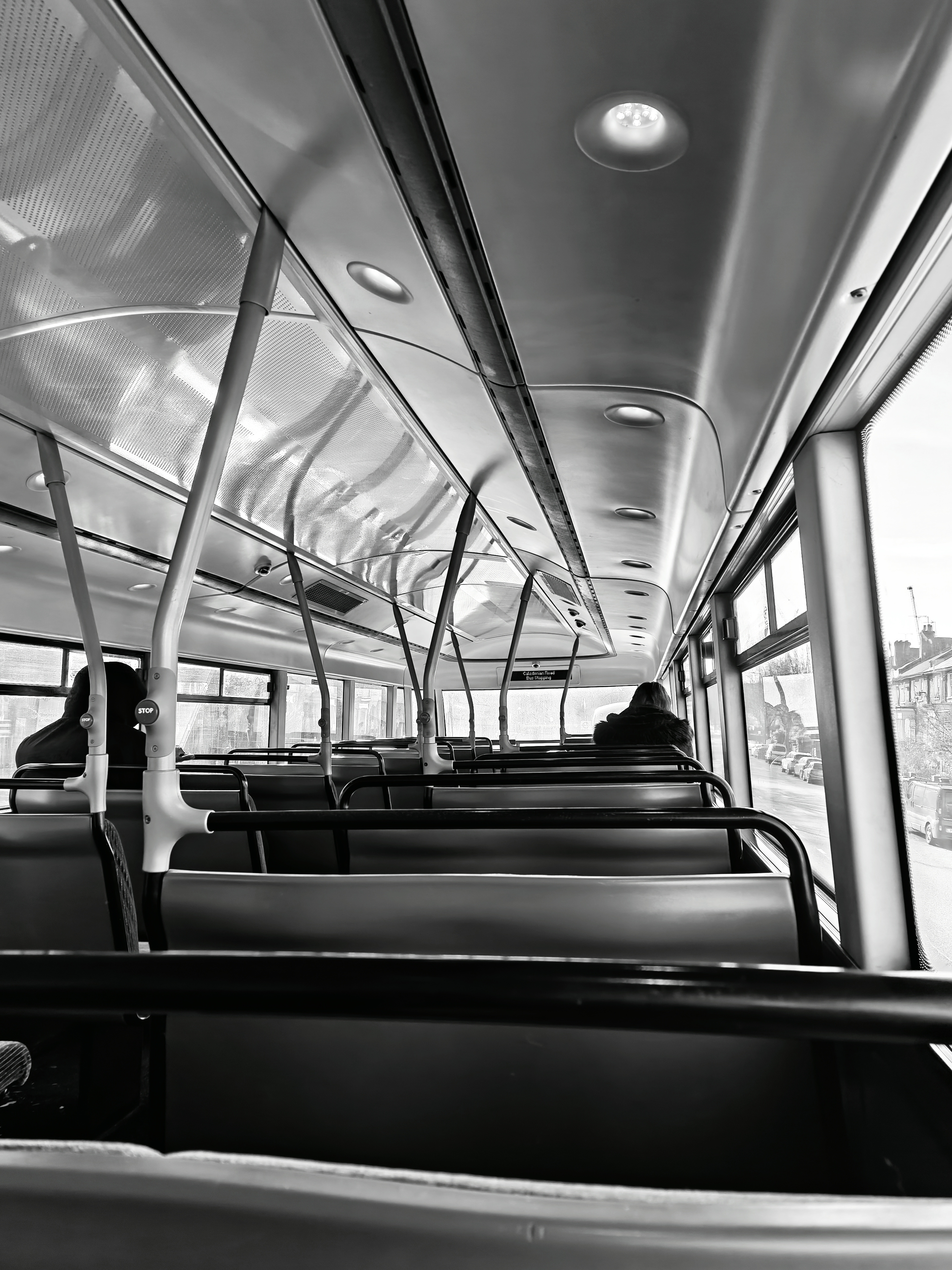 The top deck of a London bus