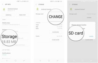 Tap storage, change and then SD card