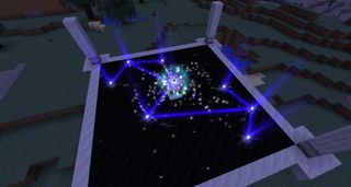 Minecraft Mods - Astral Sorcery - An altar lit up at night